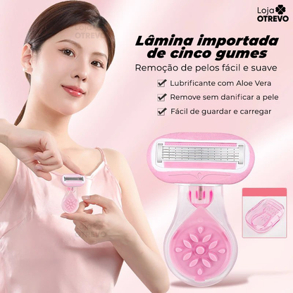 Mini Depilador Portátil Com 5 Super Laminas Clareadoras ( COMPRE 1 e LEVE 2) - DepiGirl®