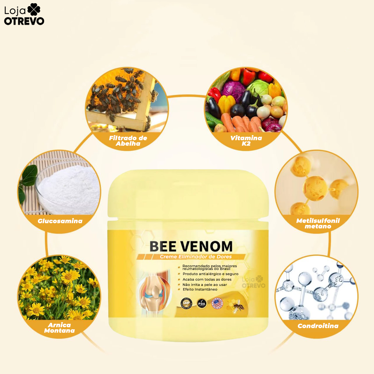 BeeVenom® - Creme Eliminador de Dor Instantâneo (Articulações e Ossos)